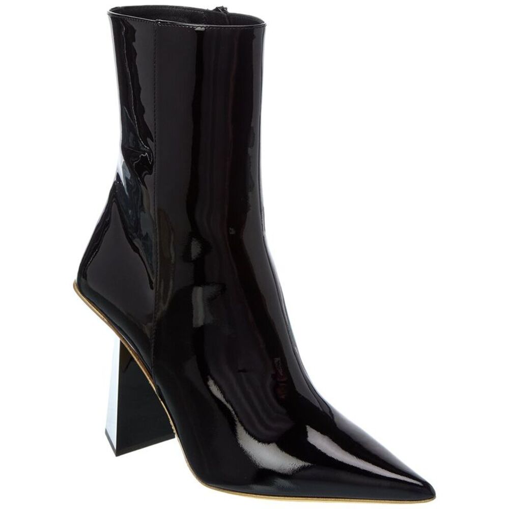 Valentino Roman Stud 100 Patent Boot, Black